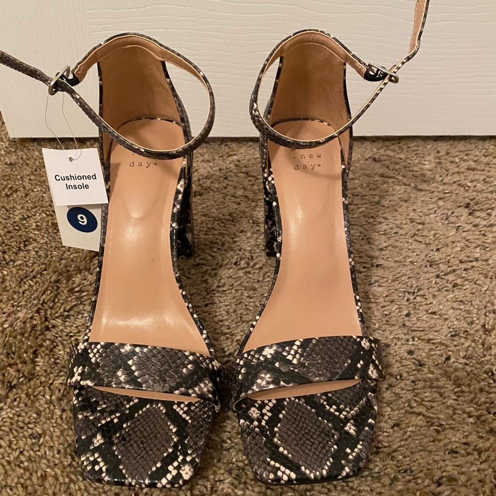 Target square open toe heel